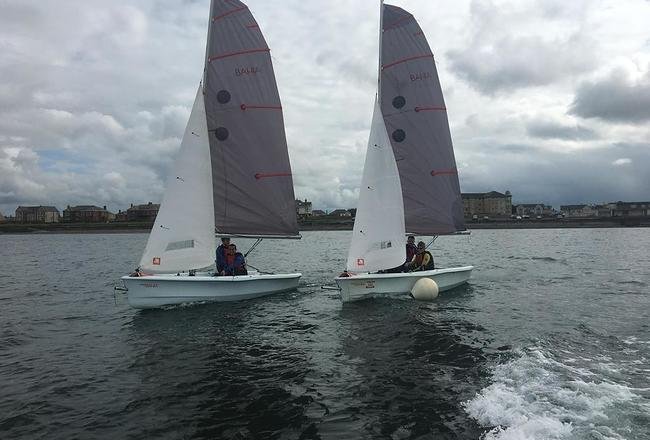 Two dinghies sailing off Prestwick